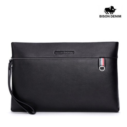 바이슨데님 BISON DENIM 남자 남성 수제 가죽 스트랩 손가방 파우치백 클러치백 N8197-1B