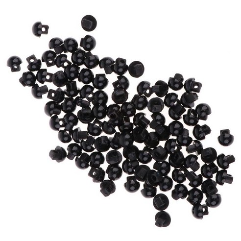 100pcs 6mm 검은 버섯 돔형 단추 바느질 diy 동물의 눈 diy 공예, 블랙, 플라스틱