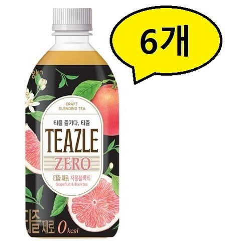 티즐 제로 자몽블랙티, 500ml, 6개