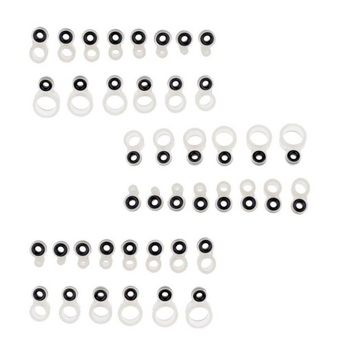 42pcs 낚싯대 가이드 수리 키트 낚싯대 링 탑 팁 1 #-14 #, 탄소, 화이트