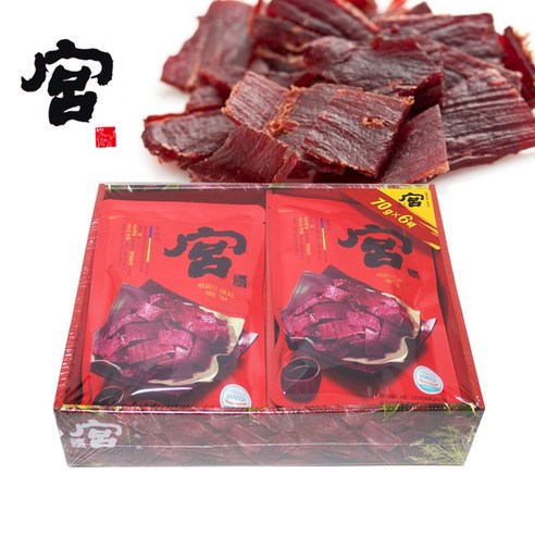 궁 전통 궁중 쇠고기 우육포 420G 70G X 6PK, 1박스