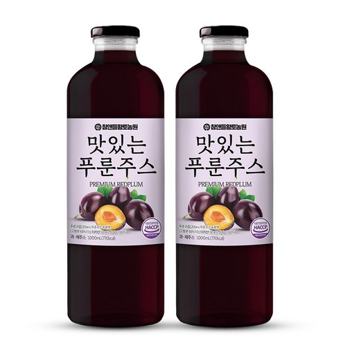 참앤들황토농원 맛있는 푸룬주스, 2개, 1L