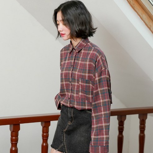 SU 격자 무늬 Bottoming 긴팔 셔츠 여성의 디자인 감각 틈새 한국어 스타일 프랑스어 스타일 예술적 감각 세련된 의류 코트 레트로