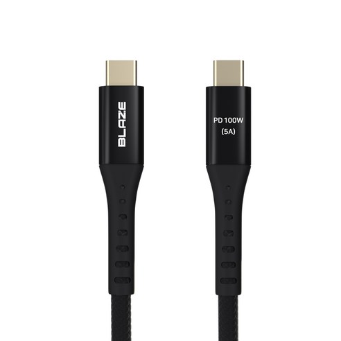 블레이즈 C to C 100W 고속 충전 케이블 PD100, 3m, 블랙