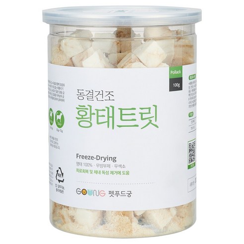 펫푸드궁 동결건조 황태 트릿 100g 강아지 고양이 간식, 1개