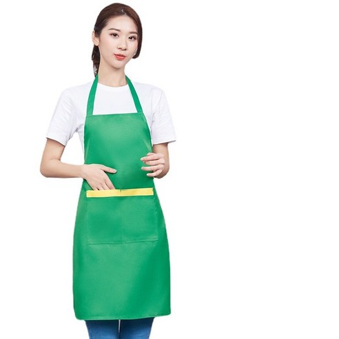 ANKRIC 방수앞치마 호텔 작업 앞치마 제복 주방 홀더 더러움 방지앞치마, 초록