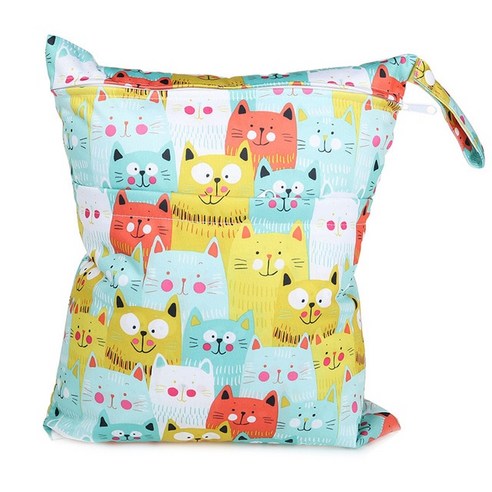 Sigzagor 아기 기저귀 용 지퍼가 달린 습식 드라이 백 36cm x 29cm 방수 재사용 가능, [40] W115, 1개