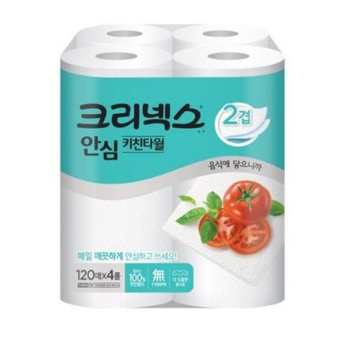   크리넥스 안심 키친타월 120매, 4개