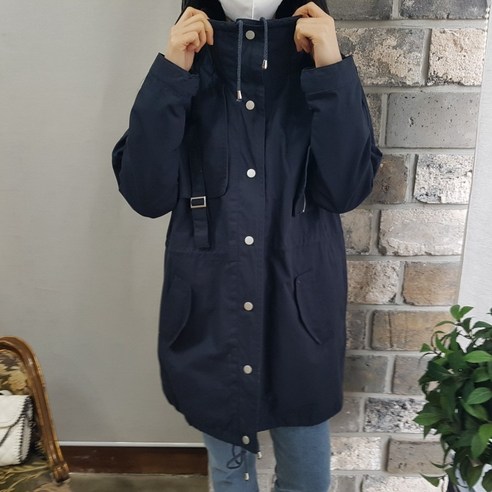 상상그이상 여성용 시스템 야상 점퍼 이중 클로징 후드점퍼 간절기 점퍼 하이넥 디자인 데일리룩