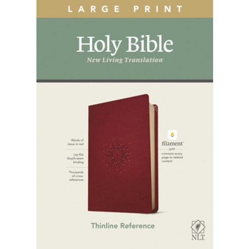 NLT Large Print Thinline Reference Bible Filament Enabled Edition (Red Letter Leatherlike Berry) Imitation Leather, Tyndale House Publishers