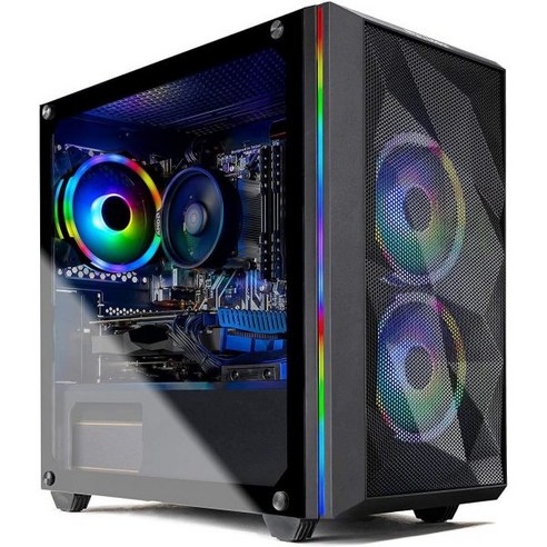 스카이테크 게이밍 프리즘 게이밍 PC 인텔 i9 13900K 3.0GHz RTX 4090 2TB NVME Gen4 32GB DDR5 RAM RGB 1200W 골드 AT, 3100 | 1660 Super