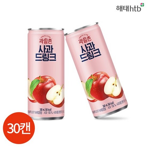 해태 썬키스트 사과 드링크 240ml x 30캔, 30개