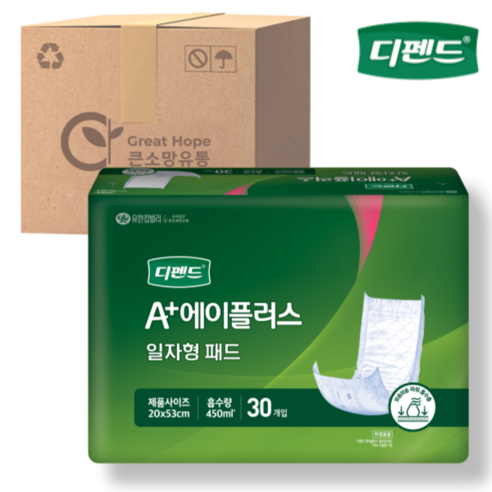 디펜드 에이플러스 일자형 30매x6팩(180매) 박스, 6개, 30매입, FREE(onesize)