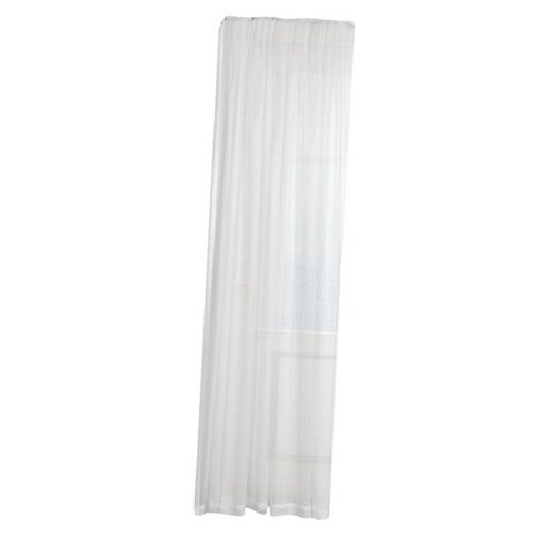 안뜰 미닫이 문 투명한 커튼 수직 보일 드레이프 패널 창 처리, 하얀, 폴리 에스테르