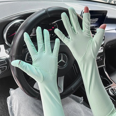 선 스크린 아이스 슬리브 여성의 UV 보호 여름 새로운 모든 것을 포함하는 운전 장갑 터치 스크린 야외 승마 팔 소매, 녹색, 평균 코드