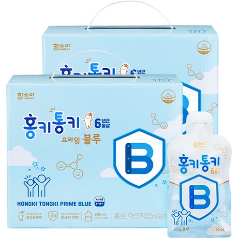 함소아 홍키통키 프라임 블루 유아홍삼, 20ml, 60개입