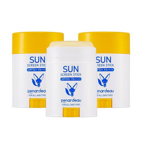 2+1 르나르도 UV 디펜스 썬 스크린 스틱 선블록 SPF+ PA++++ 2+1, 20g, 3개