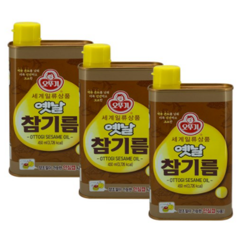 오뚜기 옛날 참기름, 450ml, 3개