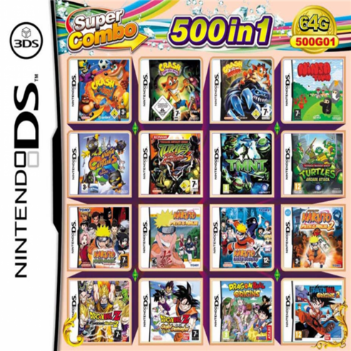 닌텐도DS 2DS 3DS 2dsxl 3dsxl 호환 500가지합팩, 500합팩