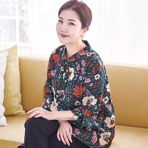 물론 여성 인견 반오픈 패턴블라우스