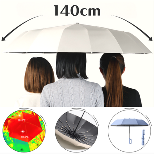 초대형 골프우산 3단자동 접이식 우양산 자외선차단, 140cm 30K 스카이, 1개