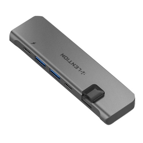 100W 전원 공급 40Gbps 2 USB 3.0 및 기가비트 데이터 4K HDMI 호환 MacBook Gray, 하나, 보여진 바와 같이