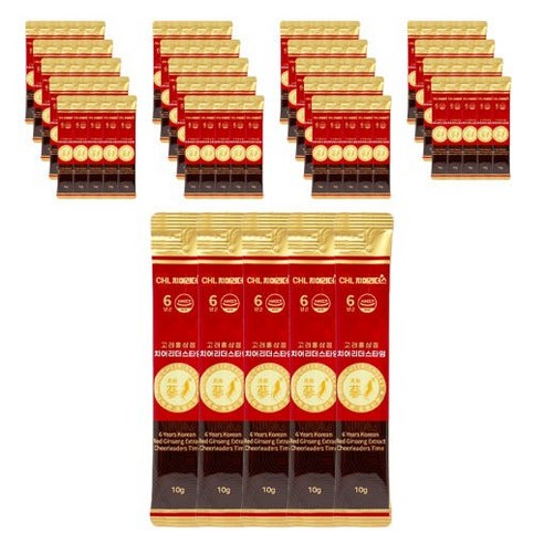 CHL 치어리더스 6년근 고려홍삼정 치어리더스타임 홍삼스틱 10g 100포, 1세트, 100회분