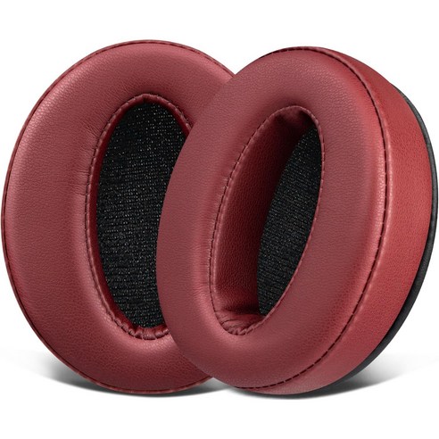 SOULWIT 교체용 이어패드-호환 모델 Sennheiser HD4.50/HD 4.50BT/HD 4.50SE/HD 4.40BT/HD 450/HD 450BT/HD 350BT 헤드폰, Protein Leather, Burgundy, 1개