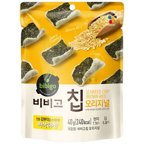 비비고 칩 오리지널 김스낵, 40g, 12개