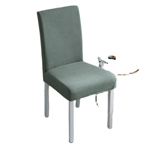 두꺼운 의자 커버 탄성 유니버설 식당 의자 커버 가정용 간단한 의자 패키지 테이블 의자 커버 의자 등받이 직물, 두꺼운 소나무 녹색, 一个装