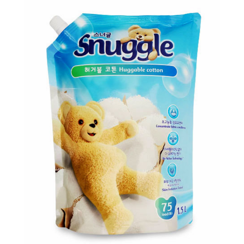 스너글 초고농축 섬유유연제 허거블 코튼 리필, 1.5L, 5개