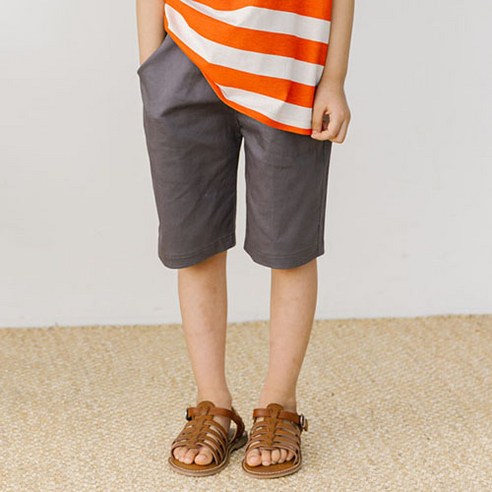 탑텐키즈반바지 탑텐키즈반바지 남아) 코튼 배기 팬츠 (7부)_MKD2PH1012 [바브키즈]스판반바지