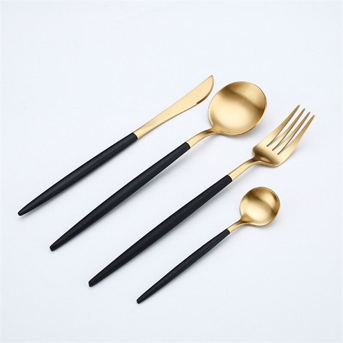 4 개 식기 럭셔리 세트, Black&Gold