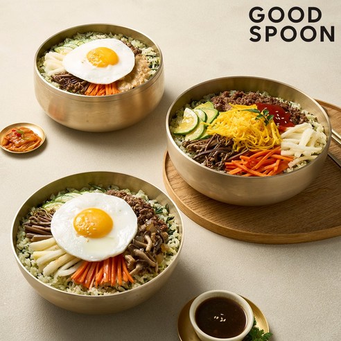 굿스푼 저당 나물 비빔밥 도시락 3종 3팩 / 6팩 임당 당뇨 식단 배달 단백질 직장인 간편식, 900g, 2세트