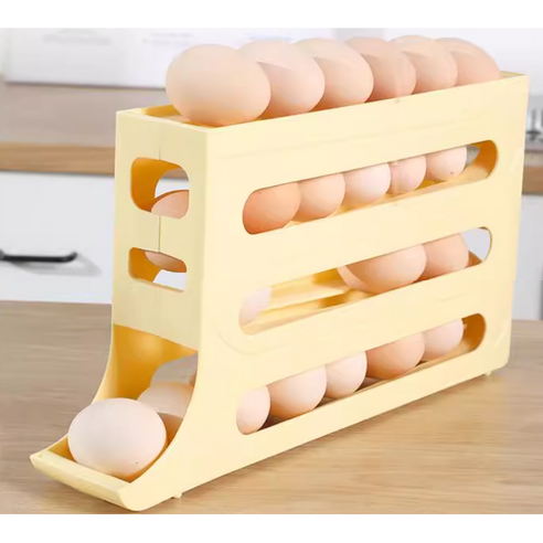 SLS 편리한 냉장고수납 슬라이드 계란보관함, 아이보리