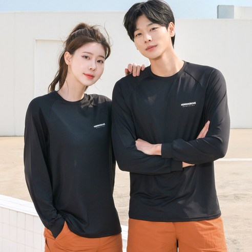커플 루즈핏 래쉬가드 수영복 빅사이즈 비치웨어 긴팔 상의 RG350