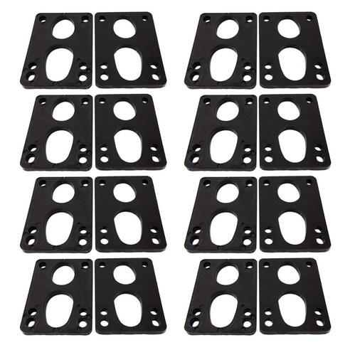 Etase 16Pcs 스케이트보드 라이저 패드 mm 6mm(1/4인치) 충격 소프트 롱보드, 검은 색