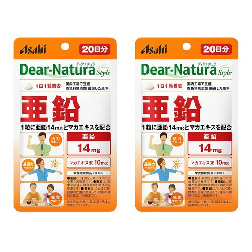 Asahi 디어 내츄라 아연 14mg 타블렛, 2개, 20정