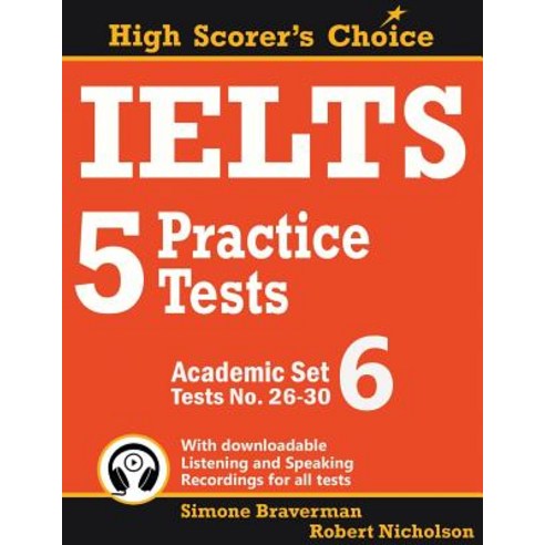 IELTS 5 Practice Tests Academic Set 6: Tests No. 26-30 Paperback, Simone Braverman