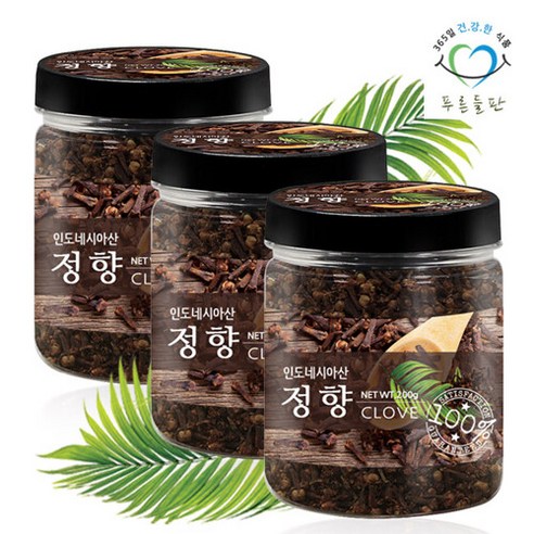 푸른들판 인도네시아 정향 향신료 200g 3통 말린 정향나무 뱅쇼 재료 클로브, 단품없음, 옵션선택