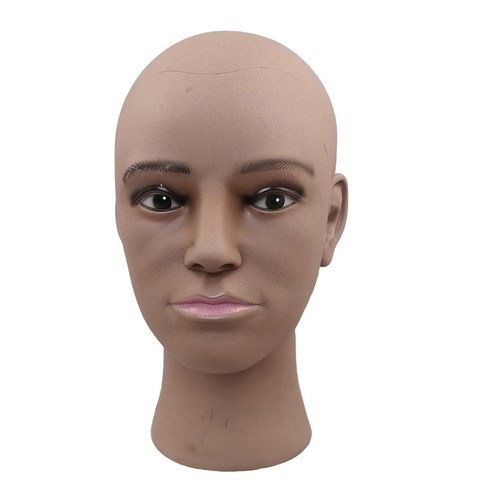 가발 만들기 디스플레이 가발 안경 마스크 헬멧에 대한 PVC 마네킹 머리 남성 전문 미용, 57-59 cm, 다크 커피