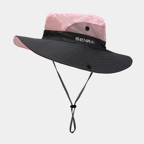 DFMEI 여성 포니테일 썬캡 자외선 차단 접이식 비치모자 야외 등산 낚시 모자입니다., DFMEI 핑크색