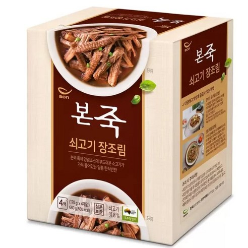 본죽 쇠고기 장조림, 170g, 4개