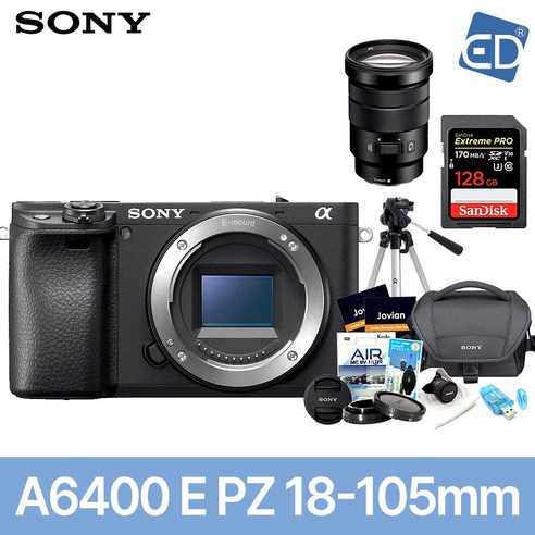 [소니정품] A6400 16-50mm 128GB 패키지 미러리스카메라 /ED, 04 소니A6400블랙+18-105mm+128GB