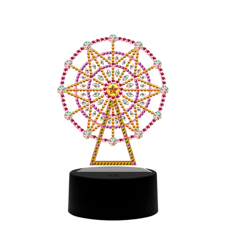 다루미 LED 보석십자수 무드등 USB 스탠드조명, 관람차