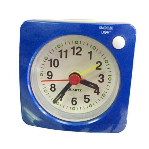 스누즈 낮잠 및 라이트 블루가있는 2-3pack 오름차순 소리 작은 여행 알람 시계, 플라스틱, 푸른