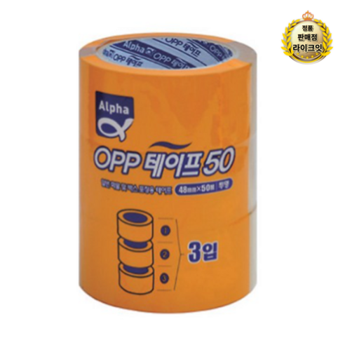 라이크잇 알파 OPP 박스 테이프 48mm x 50m, 투명, 15개입 Best Top5