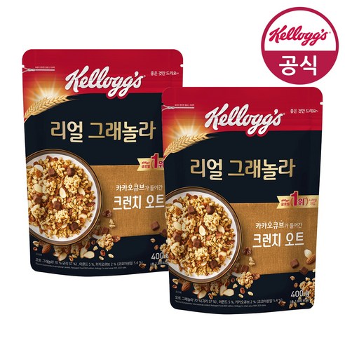 맛과 건강의 완벽한 조화: 켈로그 시리얼 리얼그래놀라 크런치 오트