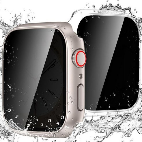 2 팩 Apple Watch Series 6 5 4 SE 2nd 44mm용 Goton 방수 개인 정보 보호 케이스 HD 포함 하드 PC 범퍼 진정한 28°스파이 방지 iWatch