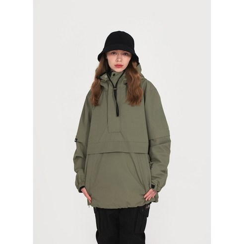 엔쓰리 NNN -Felix2 Anorak - JACKET - 카키 (팔양면 분리형) / 남녀공용 스노우보드복 스키복 자켓
